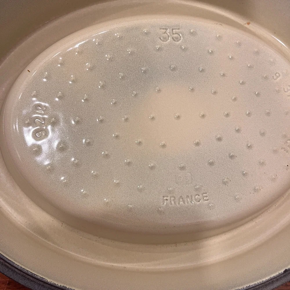 *VERY RARE* Le Creuset Doufeu Blue Cast Iron Enamel 9 3/4 Qt 9.2 L No. 35 France